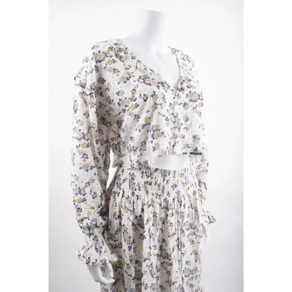 Free People Womens Secret Garden Maxi Skirt & Crop Top Set S Small Floral NWT - Picture 3 of 16